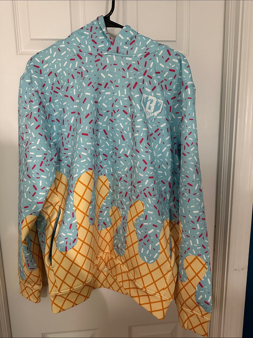 Baseball Lifestyle 101 Men's Blue & Yellow Ice Cream Hoodie- cotton candy New